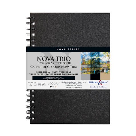 Nova Trio carnet spiralé 50F 17,8x25,4cm 150g - Assortis