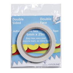 Adhésif double face rouleau 6mmx25m - Blanc