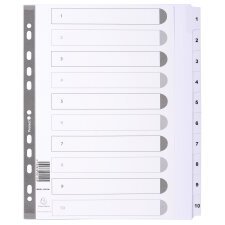 Indices A4+ 10Pt 1-10 White Tabs White - White