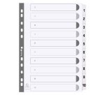 Intercalaire A4 polypropylène blanc Exacompta 10 onglets numériques - 1 jeu