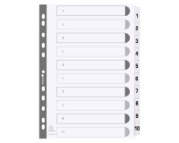 Intercalaire A4 polypropylène blanc Exacompta 10 onglets numériques - 1 jeu