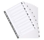 Intercalaire A4 polypropylène blanc Exacompta 10 onglets numériques - 1 jeu