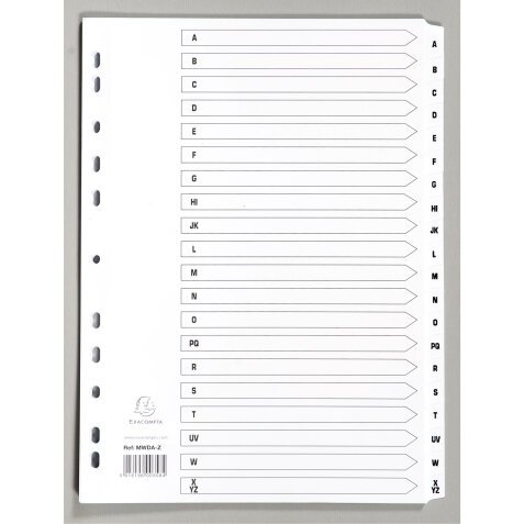 Div Mylar Dividers A4 White A-Z - White