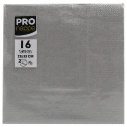 Paquet de 16 serviettes ouate 2 plis - 33x33 cm