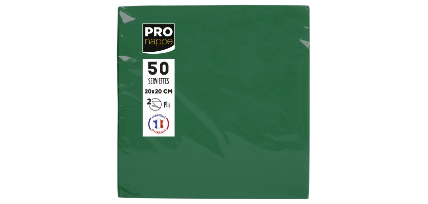 Serviette cocktail, 200 x 200 mm, vert sapin