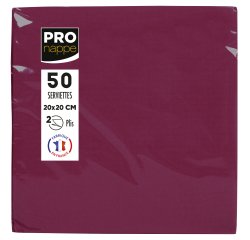 Serviette cocktail, 200 x 200 mm, bordeaux