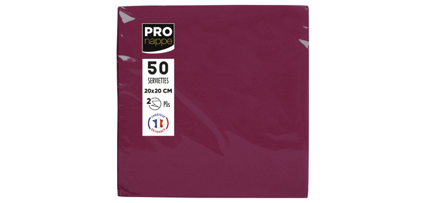 Serviette cocktail, 200 x 200 mm, bordeaux