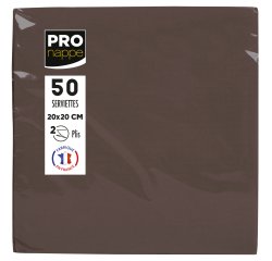 Serviette cocktail, 200 x 200 mm, chocolat