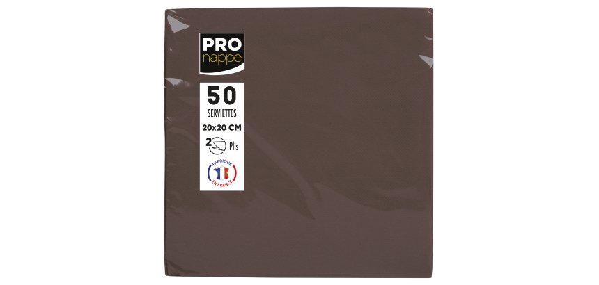 Serviette cocktail, 200 x 200 mm, chocolat