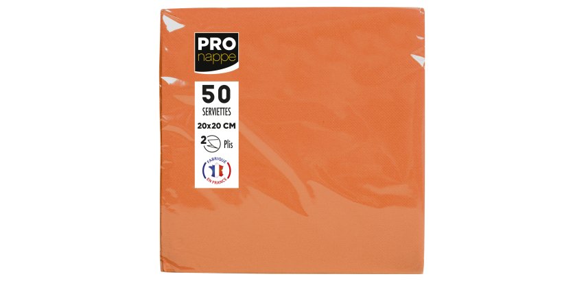 Serviette cocktail, 200 x 200 mm, orange