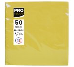 Serviette cocktail, 200 x 200 mm, jaune