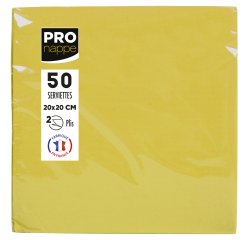 Serviette cocktail, 200 x 200 mm, jaune