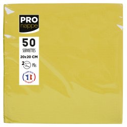 Serviette cocktail, 200 x 200 mm, jaune