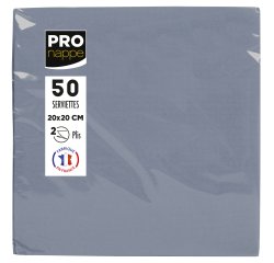 Serviette cocktail, 200 x 200 mm, gris