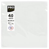 Serviette de table jetable, 380 x 380 mm, blanc