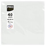 Pack of 40 micro-embossed 2-ply wadding napkins - 38x38 cm