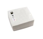 Serviette de table jetable, 380 x 380 mm, blanc