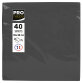 Paquet de 40 serviettes micro-gaufrées ouate 2 plis - 38x38 cm - Noir