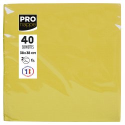 Pack of 40 micro-embossed 2-ply wadding napkins - 38x38 cm