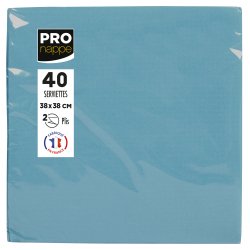 Paquet de 40 serviettes micro-gaufrées ouate 2 plis - 38x38 cm