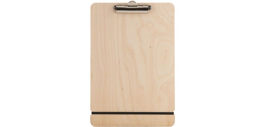 porte-menu avec pince bois clair A4 34,5 x 23 cm