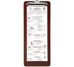porte-menu avec pince bois foncé demi A4 34,5 x 14 cm