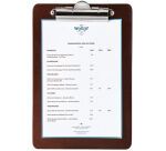 porte-menu avec pince bois foncé A5 25 x 17 cm