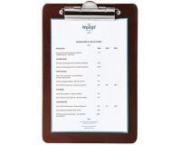 porte-menu avec pince bois foncé A5 25 x 17 cm