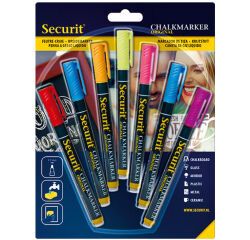 lot de 7 feutres craie pointe 1-2 mm assortiment couleurs