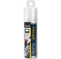 lot de 2 feutres craie pointe 2-6 mm blanc