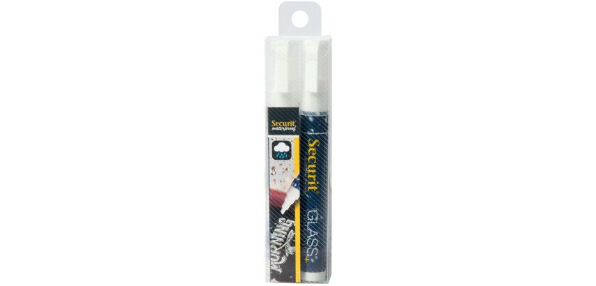 lot de 2 feutres craie pointe 2-6 mm blanc