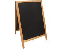 Panneau trottoir WOODY, avec tableau noir, hêtre