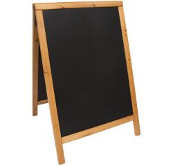 Panneau trottoir WOODY, avec tableau noir, hêtre