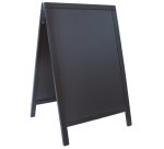 Panneau trottoir WOODY, avec tableau noir, noir