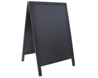Panneau trottoir WOODY, avec tableau noir, noir
