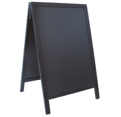 Panneau trottoir WOODY, avec tableau noir, noir