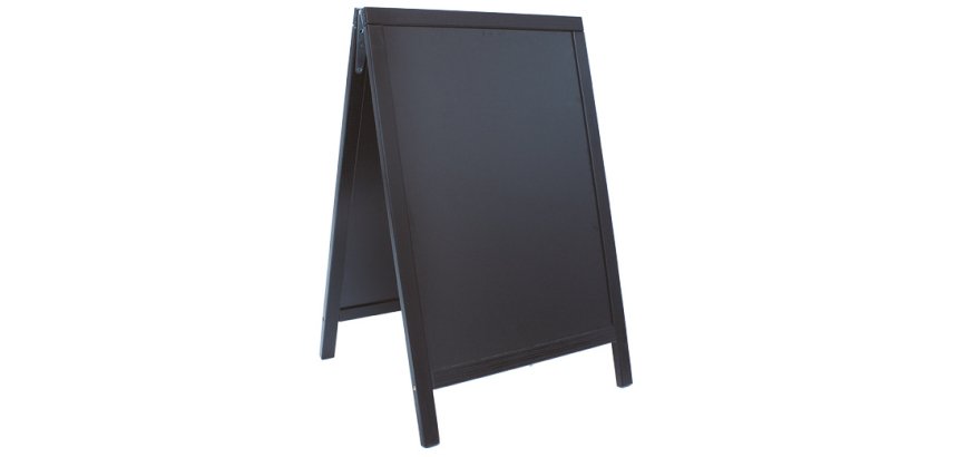 Panneau trottoir WOODY, avec tableau noir, noir