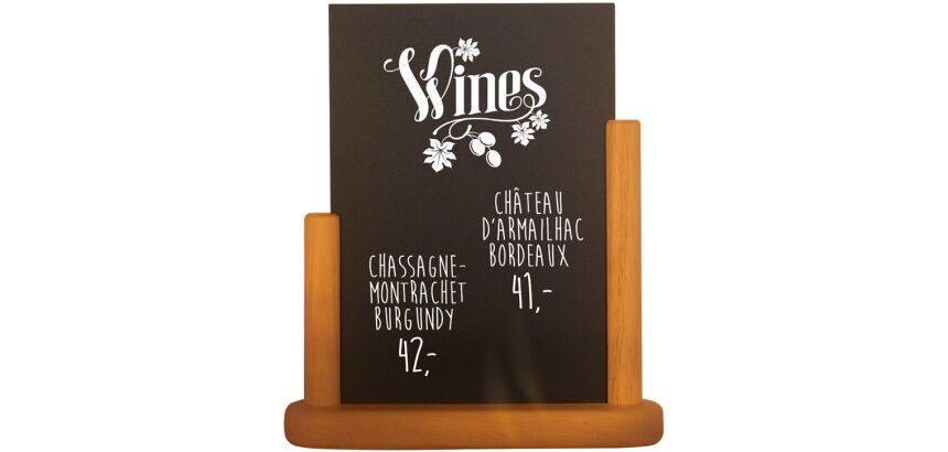 Élégante ardoise de table teck 32 x 28 cm