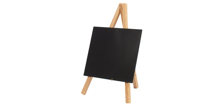 Tripod mini ardoise de table hêtre avec feutre 24 x 15 cm
