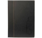 Trendy carte des vins simili cuir format A4 noire