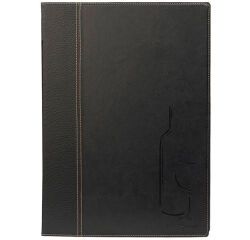 Trendy carte des vins simili cuir format A4 noire
