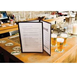 Porte-menu CRYSTAL, A4, pour 6 feuilles