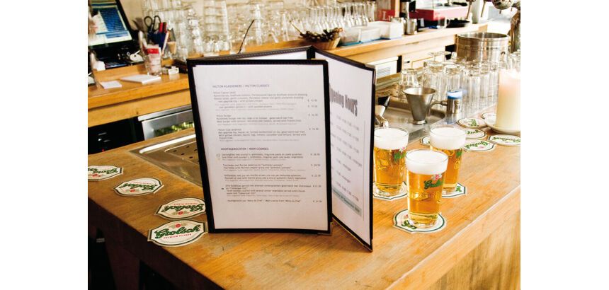 Porte-menu CRYSTAL, A4, pour 6 feuilles