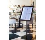 Black star présentoir porte-menu à LED 4 vues