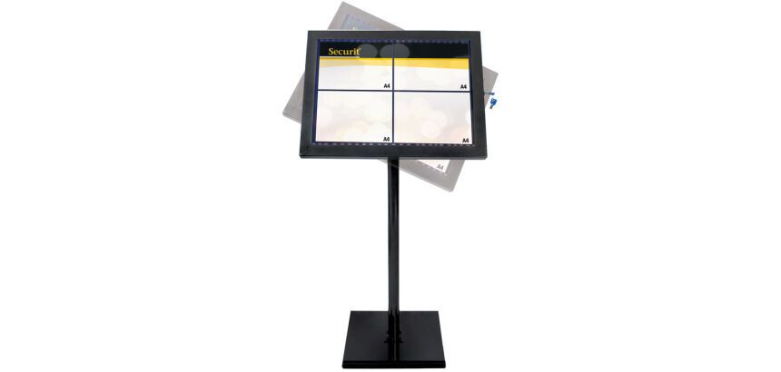 Black star présentoir porte-menu à LED 4 vues