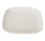 assiette carrée plate en mélamine 13,5 x 13,5 cm blanche