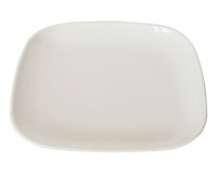assiette carrée plate en mélamine 13,5 x 13,5 cm blanche