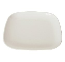 assiette carrée plate en mélamine 13,5 x 13,5 cm blanche