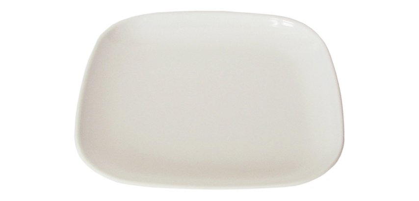 assiette carrée plate en mélamine 13,5 x 13,5 cm blanche