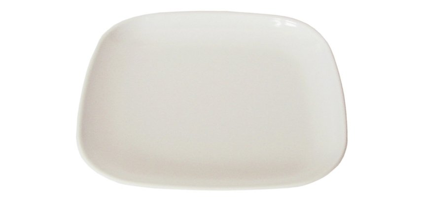 assiette carrée plate en mélamine 13,5 x 13,5 cm blanche